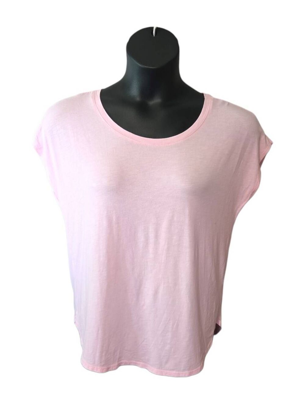 RACHEL ZOE Pink Lightweight Cap Sleeve Scoop Neck Tee Top - Size Large